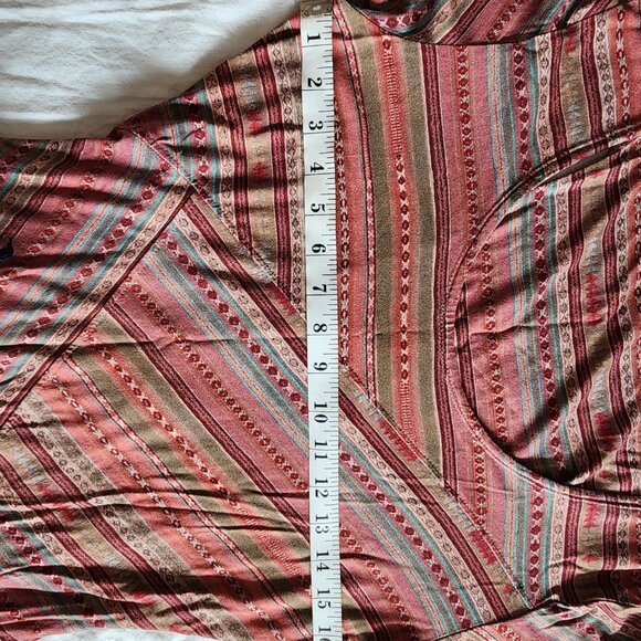 100% PERUVIAN CONNECTION STRIPED MULTI COLOR MAXI DRESS 3/4 SLEEVES SIZE M - Picture 6 of 9